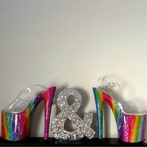 Size 9 Rainbow Stripper Aubrey’s Heels